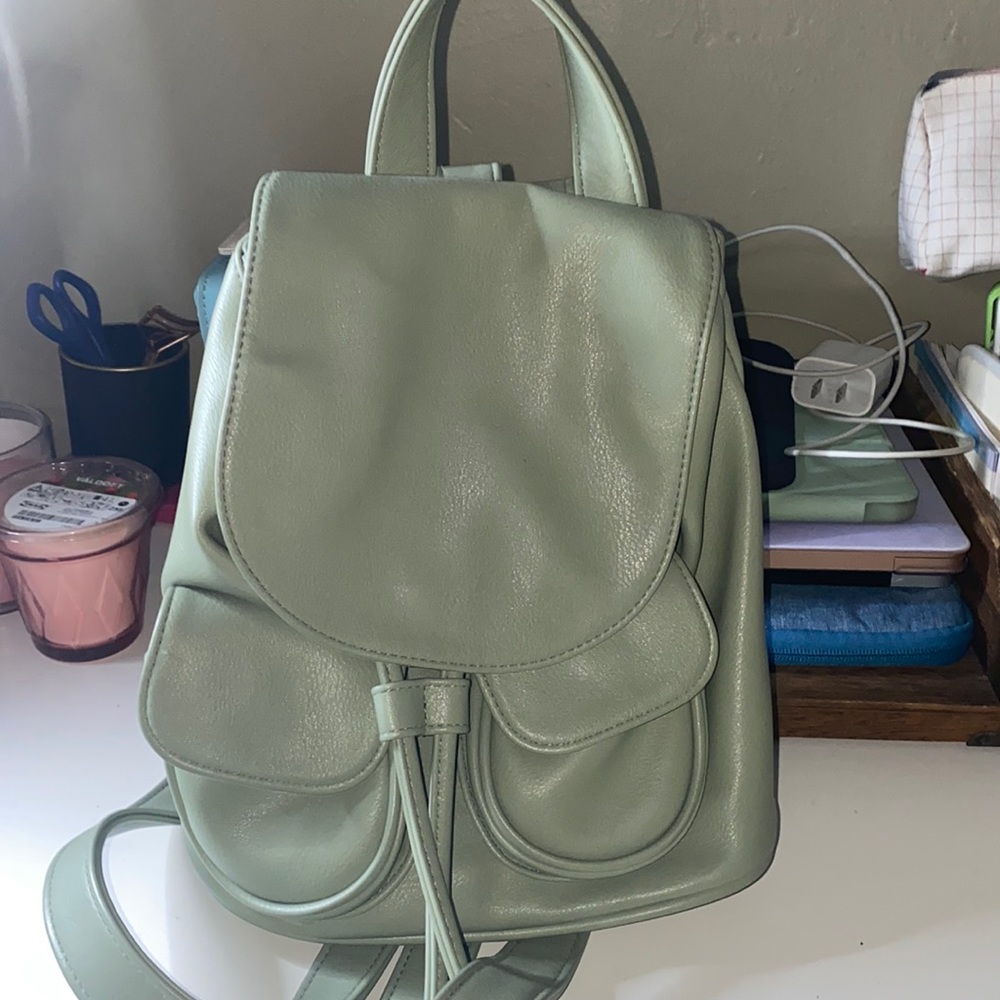 Mint green mini backpack